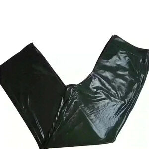 Sincerely Jules Women's Shiny Black Pants Size Large Straight Leg Casual
